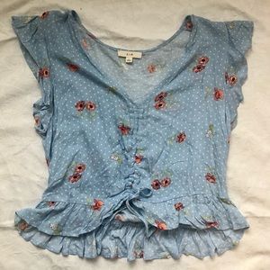 Flowy Floral Tie Front Top